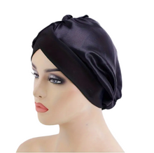 Charger l&#39;image dans la galerie, Bonnet Satin Turban Croisé à l’avant