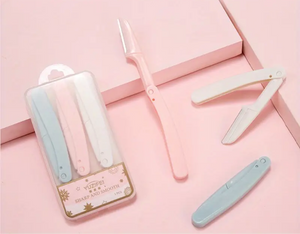 3 pièces/boîte Rasoirs manuels pliables à sourcils