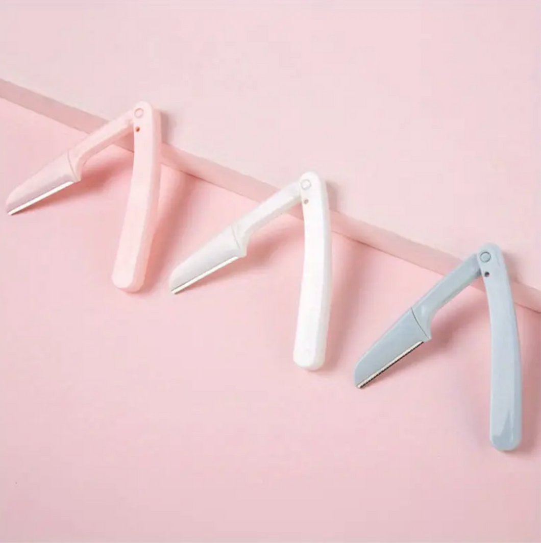 3 pièces/boîte Rasoirs manuels pliables à sourcils