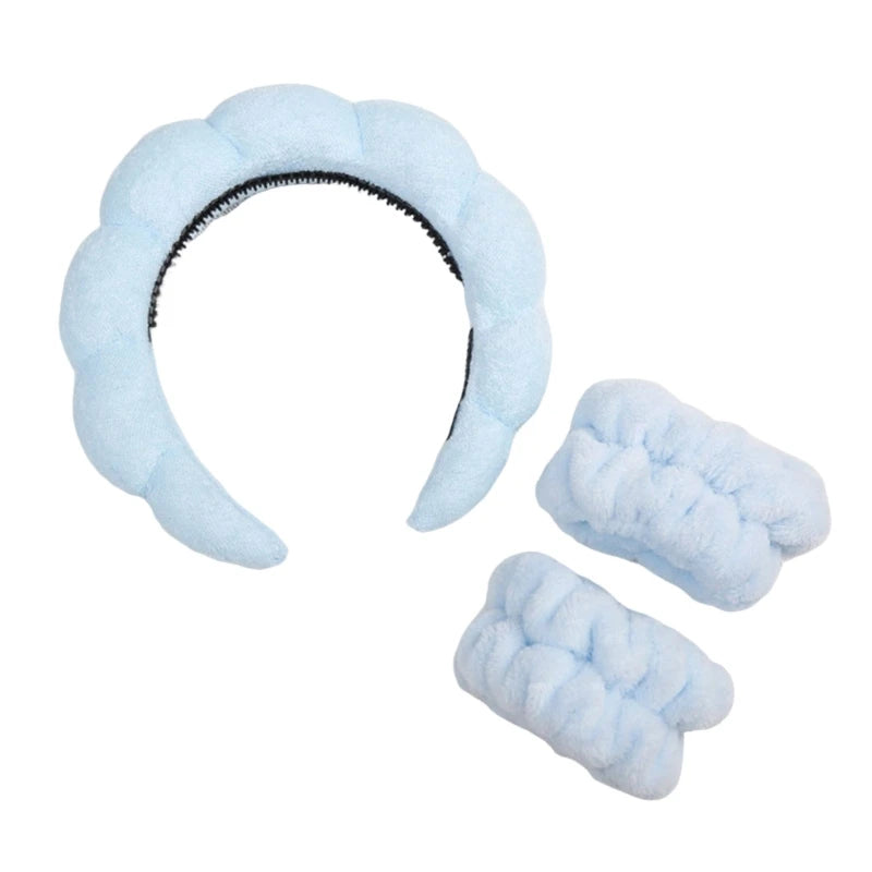 Ensemble de 3 pièces Bandeau et Bracelet Spa Accessoires